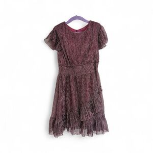 Elegant Purple Girls' Plissé Dres size 7